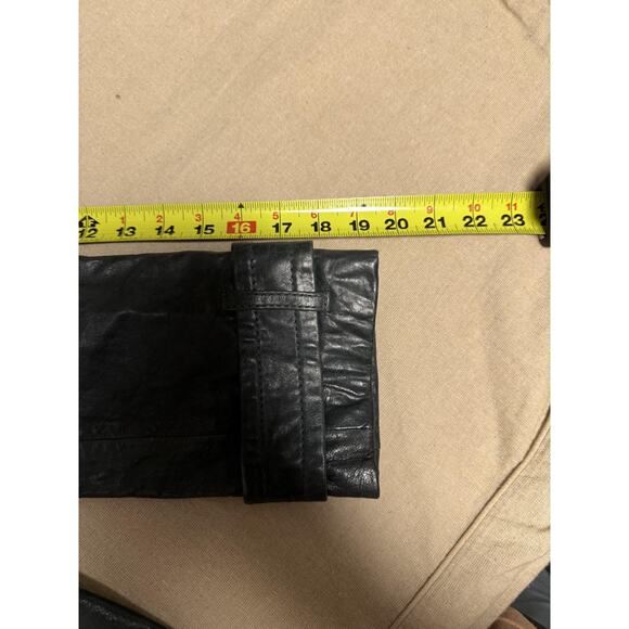 Banana Republic Genuine Leather Jacket Womens Medium Gray Epaulet Belted Cuffs - Picture 15 of 16